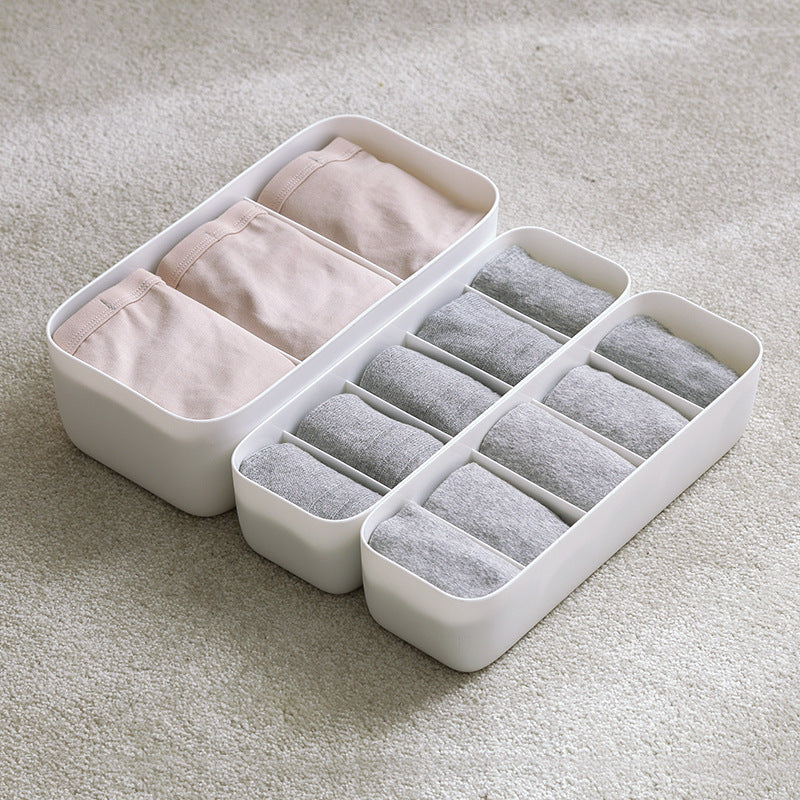 Socks Storage Box Bra Underwear Organizer Desktop Drawer Finishing Box Bathroom Plastic Storage Case Closet Organiser - HomeTidy UK
