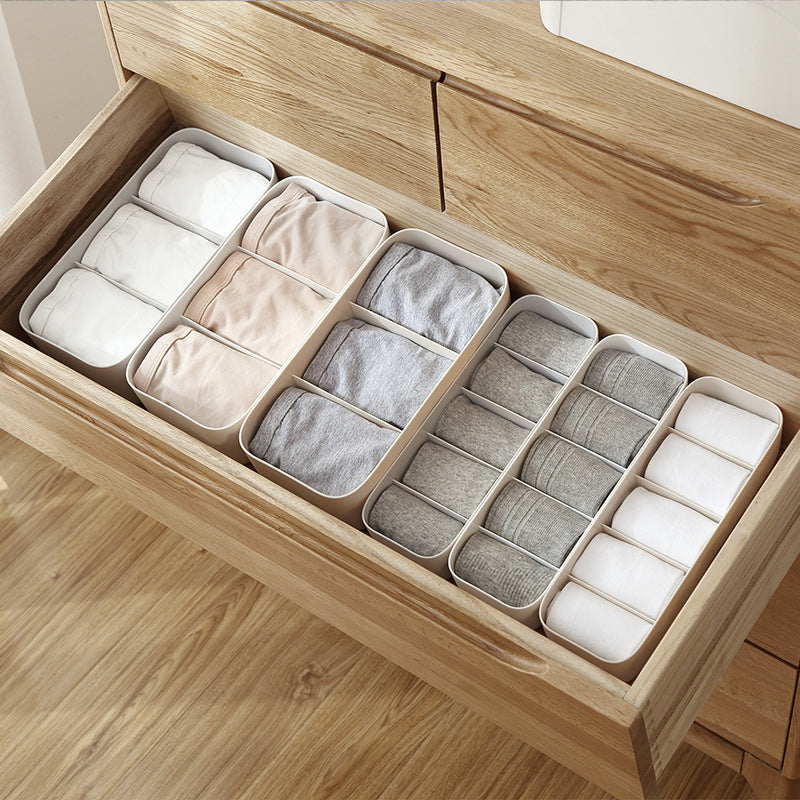 Socks Storage Box Bra Underwear Organizer Desktop Drawer Finishing Box Bathroom Plastic Storage Case Closet Organiser - HomeTidy UK