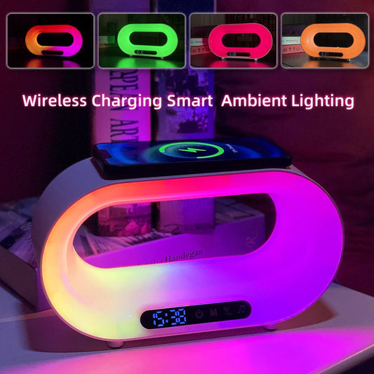 Multi-function 3 In 1 LED Night Light, Wireless Charger and Alarm Clock - HomeTidy UK