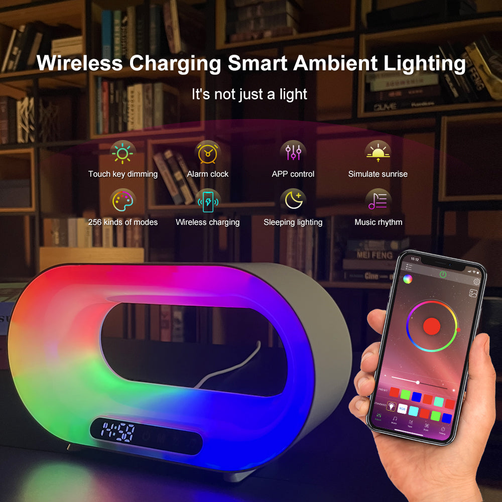 Multi-function 3 In 1 LED Night Light, Wireless Charger and Alarm Clock - HomeTidy UK
