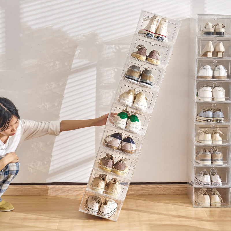 Transparent Plastic Thickened Drawer Shoe Storage Box - HomeTidy UK
