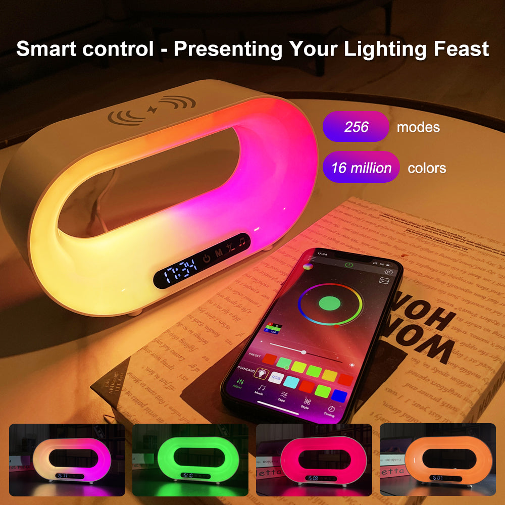 Multi-function 3 In 1 LED Night Light, Wireless Charger and Alarm Clock - HomeTidy UK