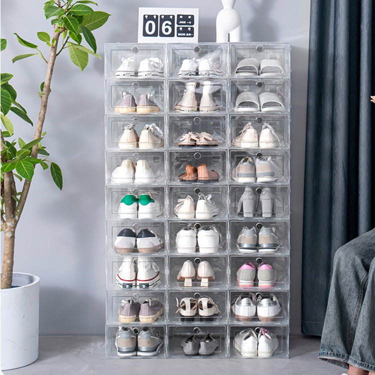 Transparent Plastic Thickened Drawer Shoe Storage Box - HomeTidy UK